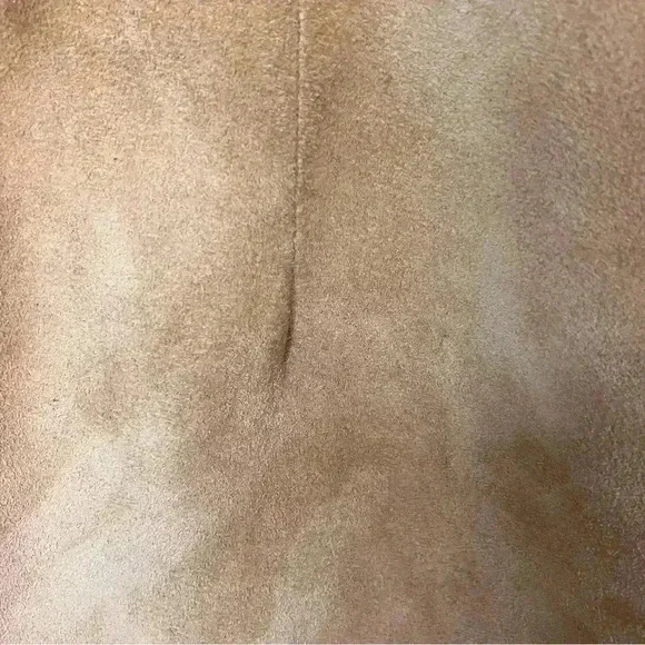 BANANA REPUBLIC  Y2K  Size 6 Tan Leather/Suede Front Slit  Skirt VINTAGE - Picture 6 of 15